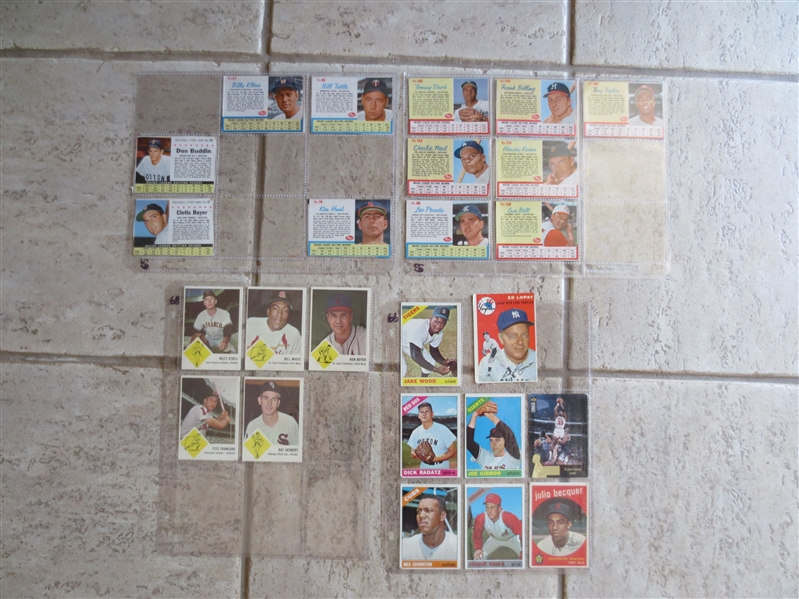 (24) 1950's-60's Topps Fleer and Post Baseball Cards in assorted conditions