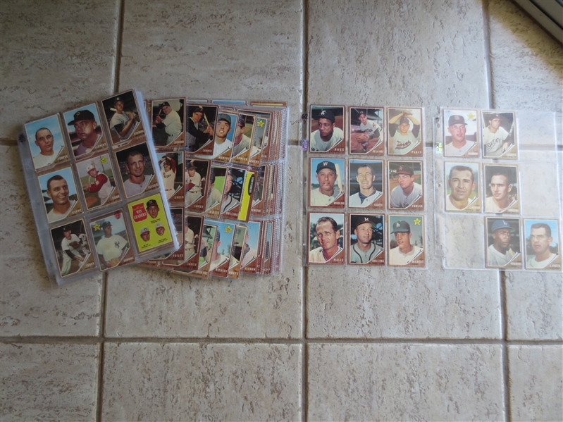 (280) 1962 Topps Baseball Cards in nice condition with duplication