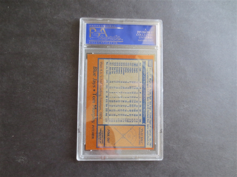 1978 Topps Tom Murphy PSA 8 nmt-mt baseball card #103
