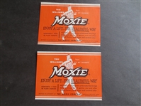 (2) 1950s Ted Williams Moxie Unused Bottle Labels