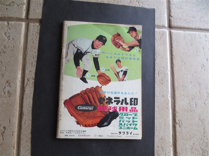 Vintage Japanese Sports Book with baseball superstar Nagashima (?) on the cover