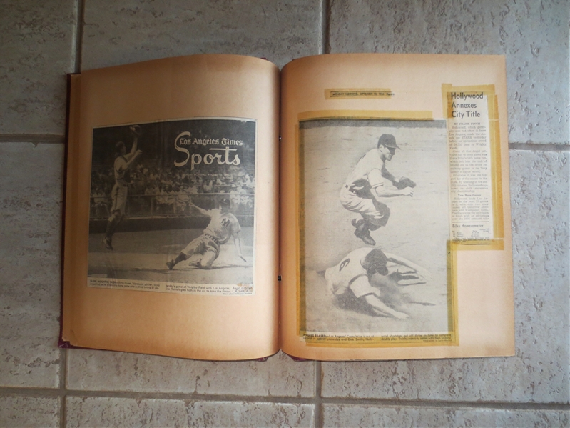 1956 Los Angeles Angels Pacific Coast League Baseball Scrapbook with '56 World Series Pictures