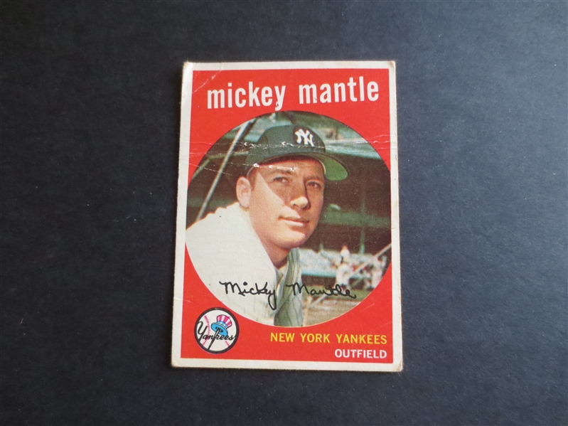 1959 Topps Mickey Mantle Baseball Card #10 in affordable condition