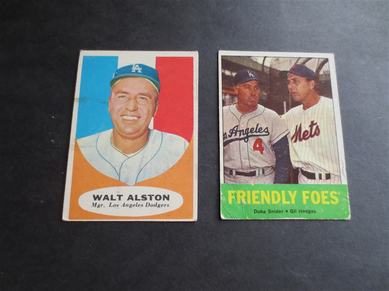 1961 and 1963 Topps Baseball Cards showing three Hall of Famers in affordable condition