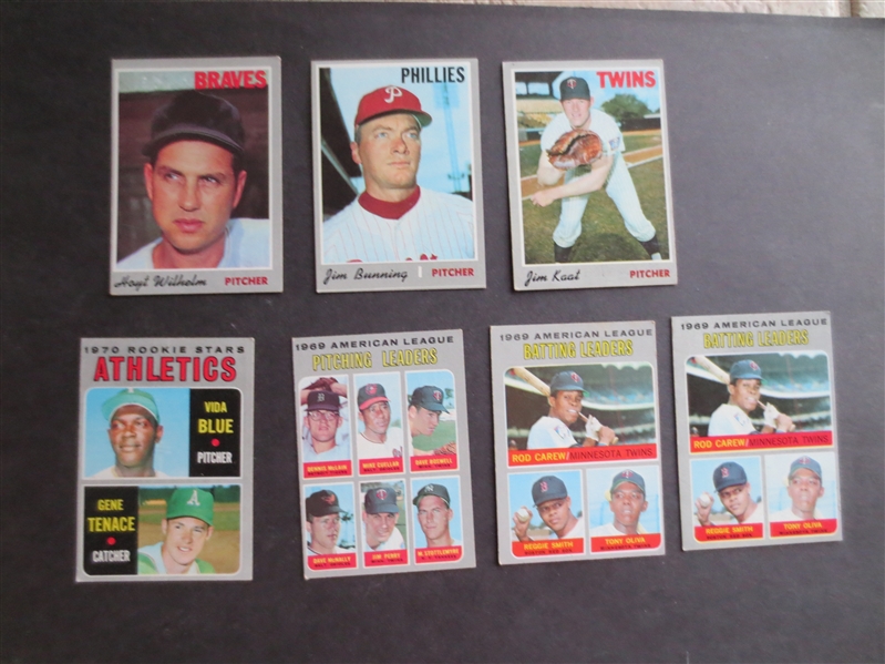 (7) 1970 Topps Baseball Cards of Superstars in very nice condition