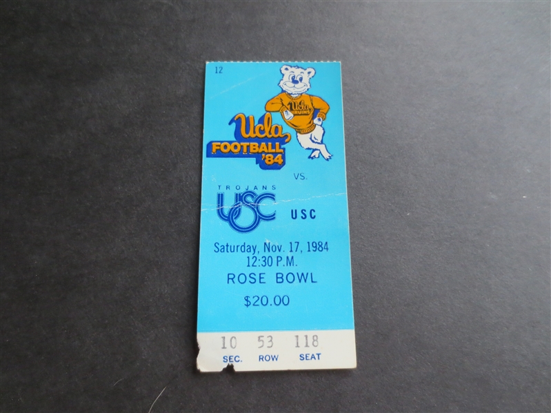 1984 USC vs. UCLA Football Game Ticket