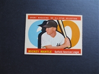 1960 Topps Mickey Mantle Sport Magazine All Star Baseball Card #563 in beautiful shape!