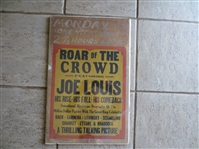 1953 Joe Louis Boxing Cardboard Movie Broadside "Roar of the Crowd"  22" x 14"