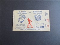 1945 WWII Service Teams Football Game Ticket  El Toro Flying Marines vs. Fleet City Blue Jackets