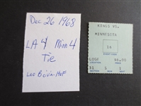 1968 Minnesota North Stars at Los Angeles Kings Ticket 