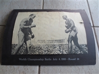 1910 Original Great White Hope Photo/Poster and Jack Johnson Bronzed Shoe---James Jeffries vs. Jack Johnson  WOW!