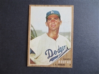 1962 Topps Sandy Koufax Baseball Card #5 in Beautiful Condition!         2