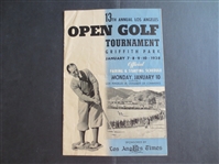 1938 13th Annual Los Angeles Open Golf Tournament Program with Ben Hogan, Byron Nelson, and Sam Snead