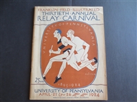 1924 30th Annual Relay Carnival Track and Field Program University of Pennsylvania