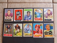 (10) different Autographed Vintage Football Cards:Brown, Berry, Lilly Casares, Arenas, Morrall, Washington and more