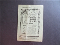 1902 Denver at Colorado Springs Minor League Baseball Program---18 pages long