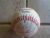 Autographed 1970s Minnesota Twins Baseball #3 with 22 Signatures including Smalley, Goltz, Zahn