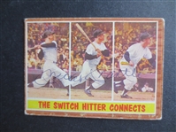 Autographed Mickey Mantle 1962 Topps The Switch Hitter Connects Baseball Card #318