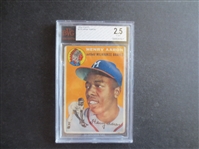 1954 Topps Hank Aaron Rookie BVG 2.5 Good-Very Good Baseball Card #128