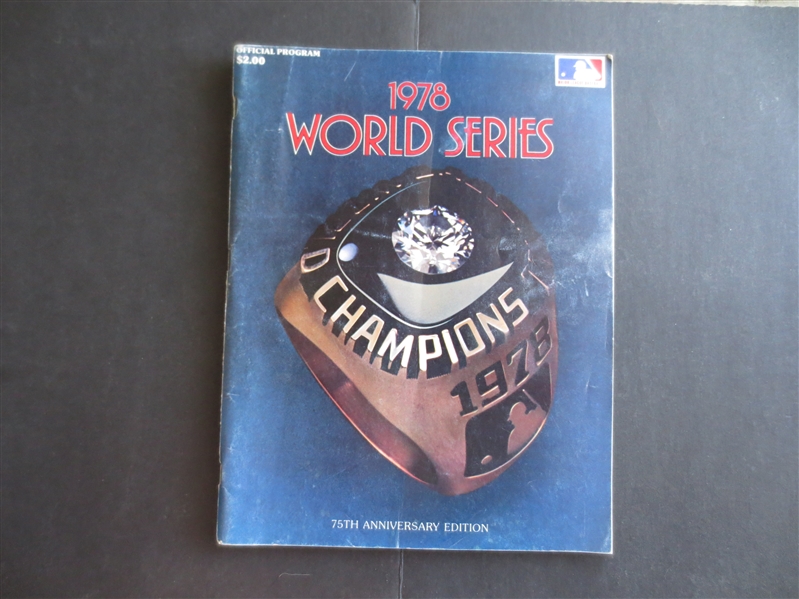 1978 Unscored World Series Baseball Program Yankees vs. Dodgers