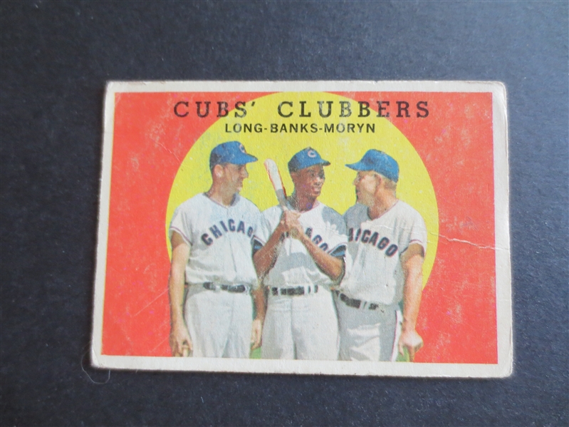 1959 Topps Cubs' Clubbers Ernie Banks Baseball Card #147 in affordable condition