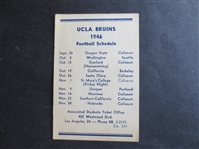1946 UCLA Football Pocket Schedule  RARE!
