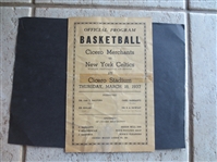 1937 NEW YORK Celtics Worlds Professional Champions vs. Cicero Merchants Basketball Program Scorecard  VERY RARE!