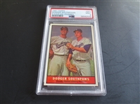 1961 Topps Dodger Southpaws Koufax/Podres PSA 9 MINT Baseball Card #207   WOW!